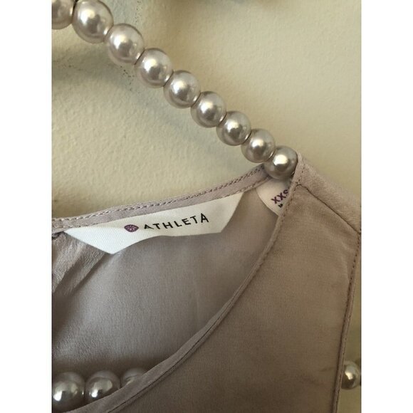 Athleta Womens Size XXS Lillac Silk Side Slit Washable Silk Tunic Top Sleeveless - Picture 5 of 5